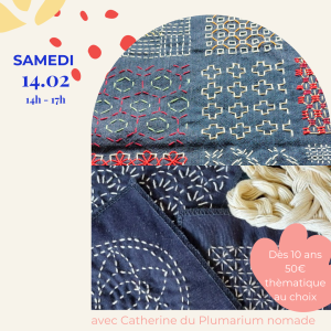 Atelier broderie d'art | Sashiko le 14/02