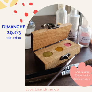 Atelier Aquarelle végétale | Palette d'encres le 29/03 avec L'Encrière végétale