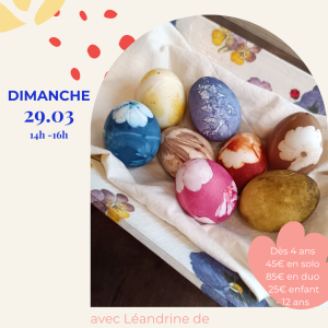 Atelier Teinture végétale | Oeufs en bois le 29/03 avec L'Encrière végétale
