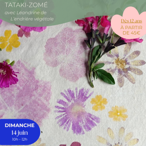 Atelier Teinture végétale : tataki-zomé 14/06 avec L'Encrière végétale